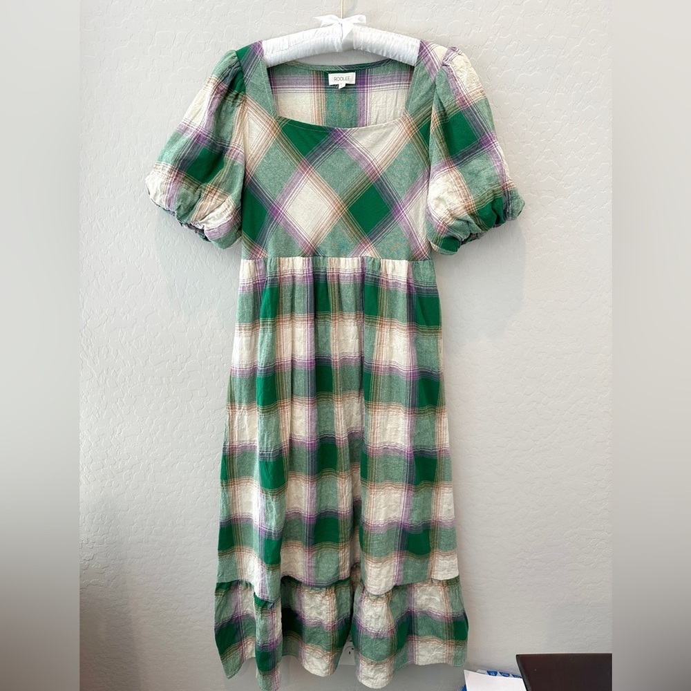 Roolee Multicolor Plaid Midi Dress - Picture 3 of 10